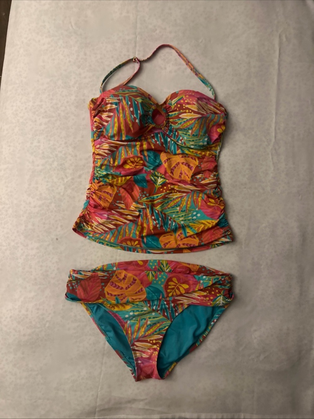 Bleu Rod Beattie Turquoise & White Swim Set